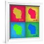 Wisconsin Pop Art Map 1-NaxArt-Framed Art Print