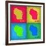 Wisconsin Pop Art Map 1-NaxArt-Framed Art Print