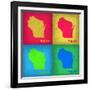 Wisconsin Pop Art Map 1-NaxArt-Framed Art Print