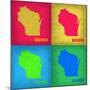 Wisconsin Pop Art Map 1-NaxArt-Mounted Art Print