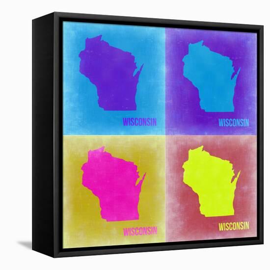 Wisconsin Pop Art Map 3-NaxArt-Framed Stretched Canvas