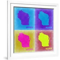 Wisconsin Pop Art Map 3-NaxArt-Framed Art Print