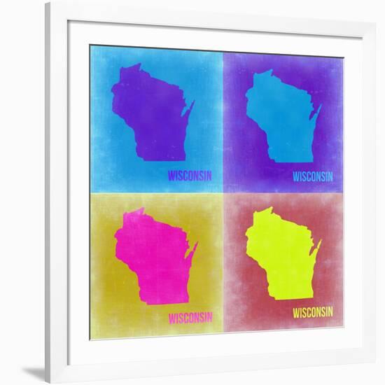 Wisconsin Pop Art Map 3-NaxArt-Framed Art Print