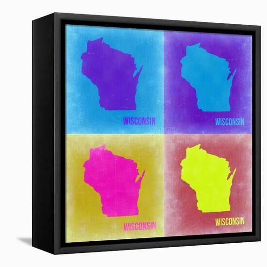 Wisconsin Pop Art Map 3-NaxArt-Framed Stretched Canvas