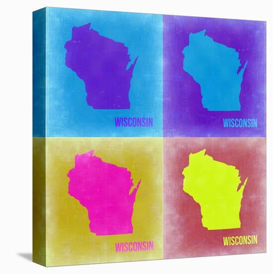 Wisconsin Pop Art Map 3-NaxArt-Stretched Canvas