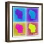 Wisconsin Pop Art Map 3-NaxArt-Framed Art Print