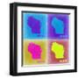 Wisconsin Pop Art Map 3-NaxArt-Framed Art Print