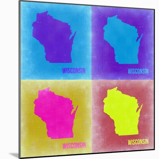 Wisconsin Pop Art Map 3-NaxArt-Mounted Art Print