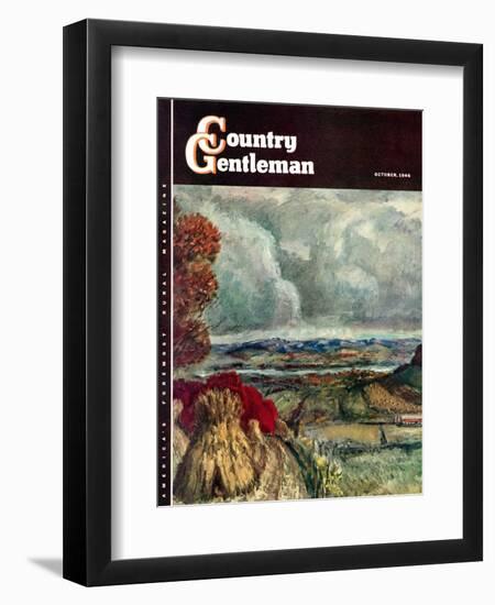 "Wisconsin River Valley," Country Gentleman Cover, October 1, 1946-J. Steuart Curry-Framed Giclee Print