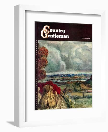 "Wisconsin River Valley," Country Gentleman Cover, October 1, 1946-J. Steuart Curry-Framed Giclee Print