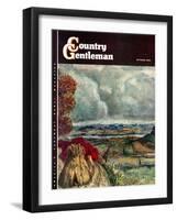 "Wisconsin River Valley," Country Gentleman Cover, October 1, 1946-J. Steuart Curry-Framed Giclee Print