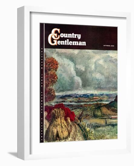 "Wisconsin River Valley," Country Gentleman Cover, October 1, 1946-J. Steuart Curry-Framed Giclee Print