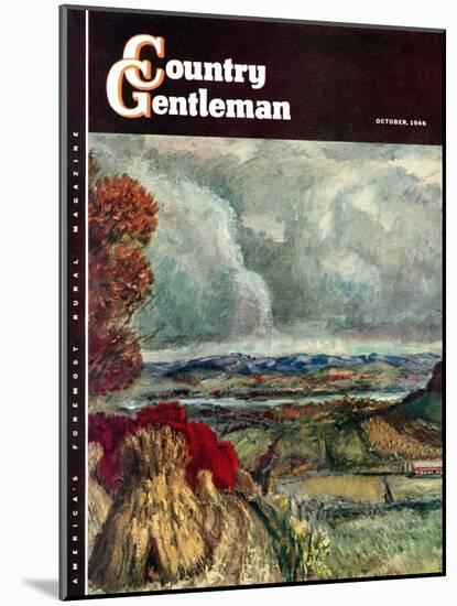 "Wisconsin River Valley," Country Gentleman Cover, October 1, 1946-J. Steuart Curry-Mounted Giclee Print