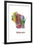 Wisconsin State Map 1-Marlene Watson-Framed Giclee Print