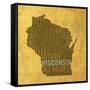 Wisconsin State Words-David Bowman-Framed Stretched Canvas