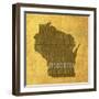 Wisconsin State Words-David Bowman-Framed Giclee Print