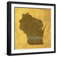 Wisconsin State Words-David Bowman-Framed Giclee Print