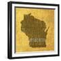 Wisconsin State Words-David Bowman-Framed Giclee Print