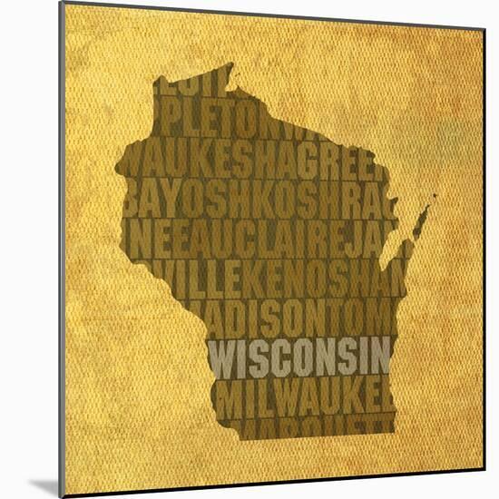 Wisconsin State Words-David Bowman-Mounted Giclee Print