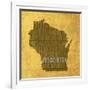 Wisconsin State Words-David Bowman-Framed Giclee Print