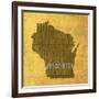 Wisconsin State Words-David Bowman-Framed Giclee Print