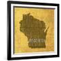 Wisconsin State Words-David Bowman-Framed Giclee Print