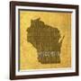 Wisconsin State Words-David Bowman-Framed Giclee Print