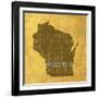 Wisconsin State Words-David Bowman-Framed Giclee Print