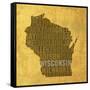 Wisconsin State Words-David Bowman-Framed Stretched Canvas