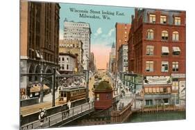 Wisconsin Street, Milwaukee, Wisconsin-null-Mounted Premium Giclee Print