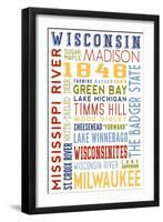 Wisconsin - Typography-Lantern Press-Framed Art Print