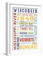 Wisconsin - Typography-Lantern Press-Framed Art Print