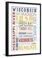 Wisconsin - Typography-Lantern Press-Framed Art Print