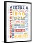 Wisconsin - Typography-Lantern Press-Framed Art Print