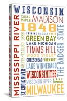 Wisconsin - Typography-Lantern Press-Stretched Canvas