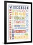 Wisconsin - Typography-Lantern Press-Framed Art Print