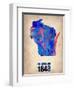 Wisconsin Watercolor Map-NaxArt-Framed Art Print