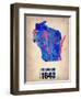 Wisconsin Watercolor Map-NaxArt-Framed Art Print