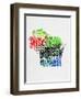 Wisconsin Watercolor Word Cloud-NaxArt-Framed Art Print