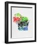 Wisconsin Watercolor Word Cloud-NaxArt-Framed Art Print