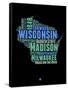 Wisconsin Word Cloud 1-NaxArt-Framed Stretched Canvas