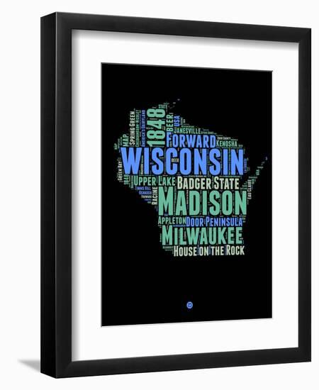 Wisconsin Word Cloud 1-NaxArt-Framed Art Print