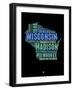 Wisconsin Word Cloud 1-NaxArt-Framed Art Print