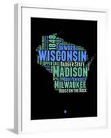 Wisconsin Word Cloud 1-NaxArt-Framed Art Print