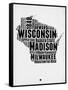 Wisconsin Word Cloud 2-NaxArt-Framed Stretched Canvas