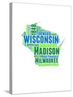 Wisconsin Word Cloud Map-NaxArt-Stretched Canvas