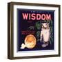 Wisdom Brand - Edison, California - Citrus Crate Label-Lantern Press-Framed Art Print