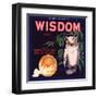 Wisdom Brand - Edison, California - Citrus Crate Label-Lantern Press-Framed Art Print