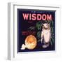 Wisdom Brand - Edison, California - Citrus Crate Label-Lantern Press-Framed Art Print