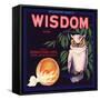 Wisdom Brand - Edison, California - Citrus Crate Label-Lantern Press-Framed Stretched Canvas